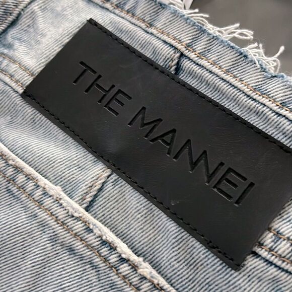 The MANNEI Nula High Rise Flare Jeans in Denim, Lt Blue, NWT, Size 34 - Picture 14 of 16